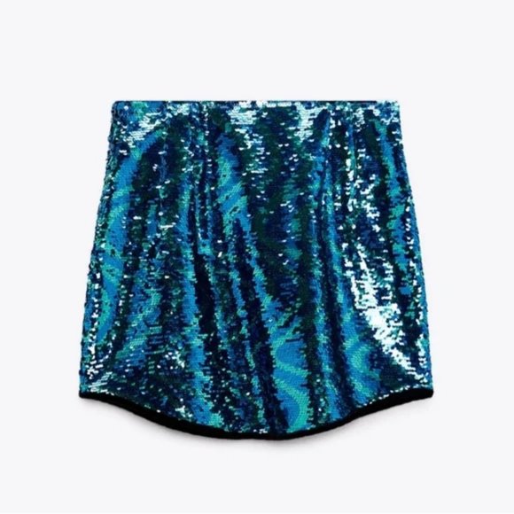 ZARA SHORT SEQUIN SKIRT - Picture 4 of 7